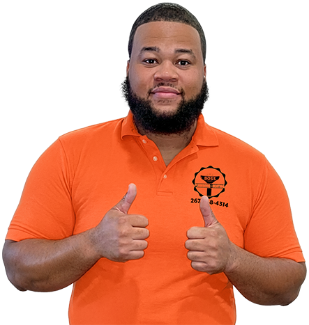 Boss Plumbing owner giving thumbs up